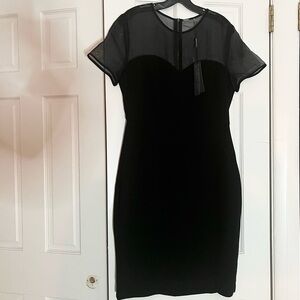 ♠️ Elie Tahari Beautiful Black Midi Dress with detachable waist band